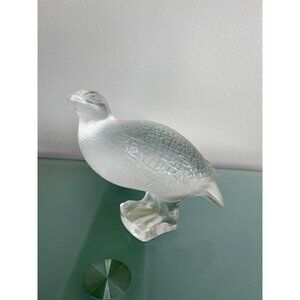 Lalique Perdrix Inquiete Quail Frosted Signed Cristal Crystal Mint 5 1/2”